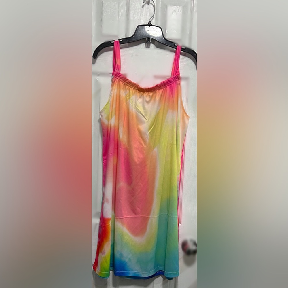Vibrant Tie-Dye Sleeveless Dress